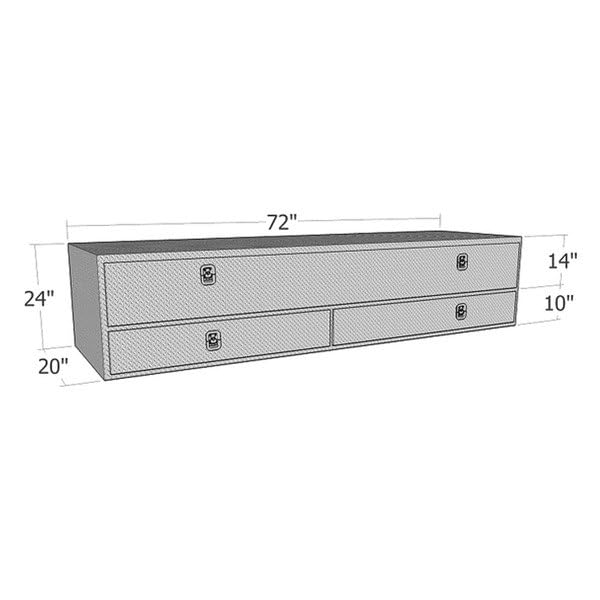 BED TOPSIDER STAKE W/BOTTOM DRAWERS -BLACK TEXTURE COAT