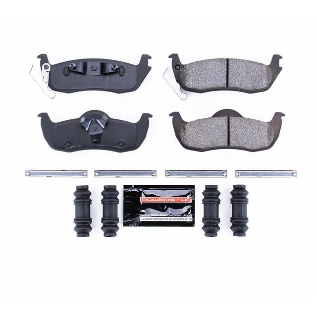 Power Stop Z23-1087 Z23 Evolution Sport Rear Carbon Fiber Infused Ceramic Brake Pads with Hardware For Jeep Commander 2006-2010, Jeep Grand Cherokee 2005-2010 [Model Specific]
