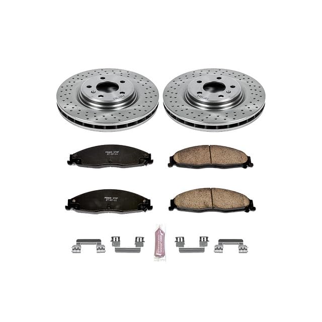 POWERSTOP Autospecialty KOE1597 Front Replacement Brake Kit-OE Brake Rotors & Ceramic Brake Pads For Pontiac Grand Prix 2005-2008 [Model Specific]