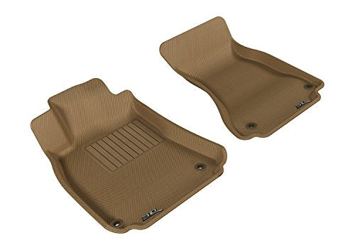 MAXPider 3D Front Row Custom Fit All-Weather Floor Mat for Select Audi A4/S4/RS4/A5/S5 Models - Kagu Rubber (Tan)