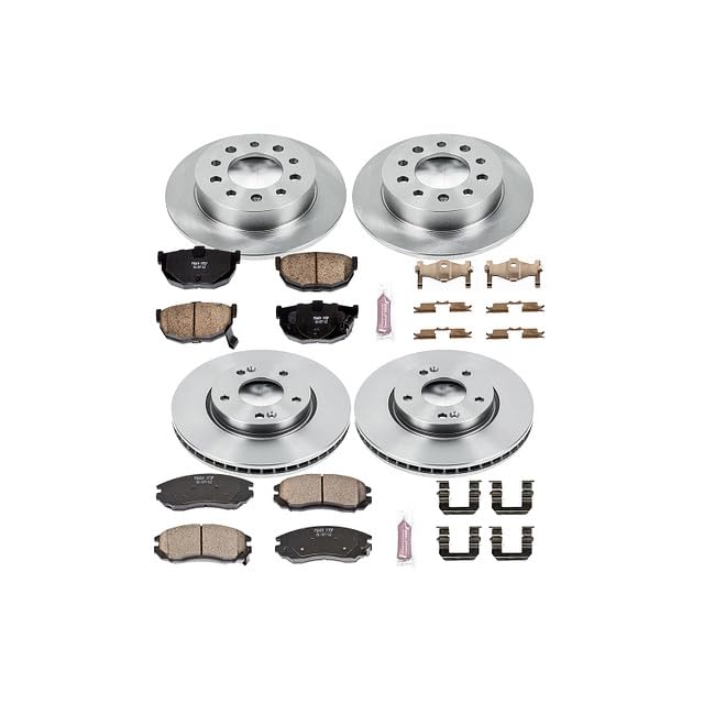 Power Stop Autospecialty KOE164 Front and Rear Replacement Brake Kit-OE Brake Rotors & Ceramic Brake Pads For Hyundai Tiburon 2004-2006 [Model Specific]