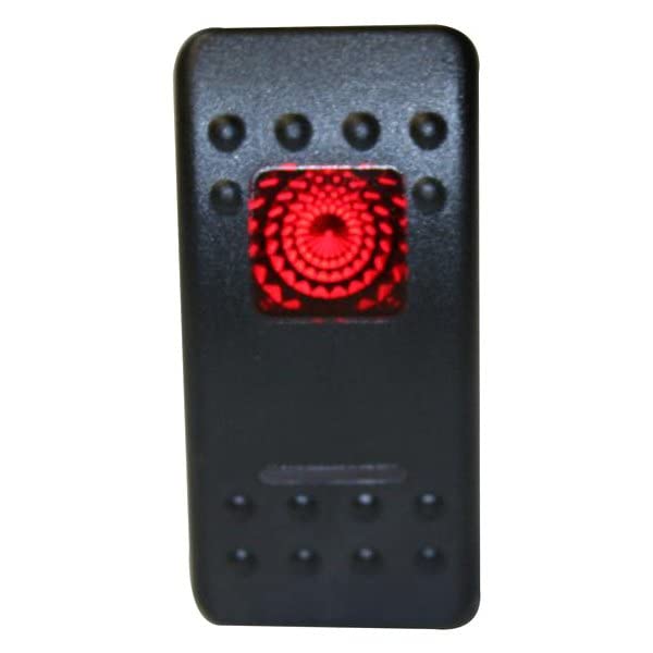 Rocker Switch Bulldog Winch 20284- Momentary On/Off, Lighted Red, 3-Pin