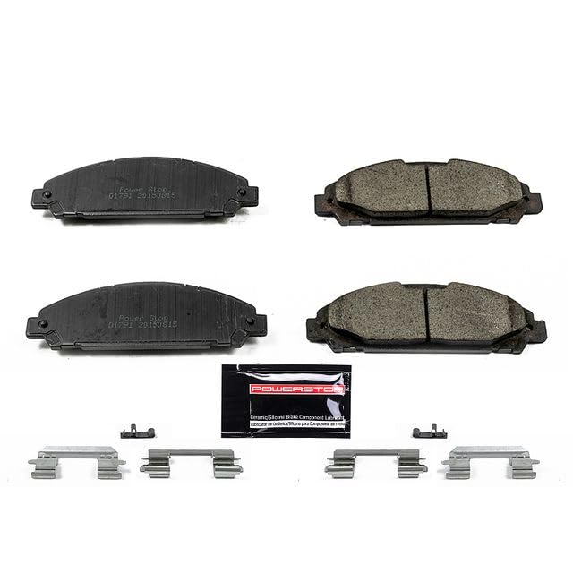 Power Stop Z23-1791 Z23 Evolution Sport Carbon Fiber Infused Ceramic Brake Pads with Hardware For Ford Mustang 2015-2023 [Model Specific]