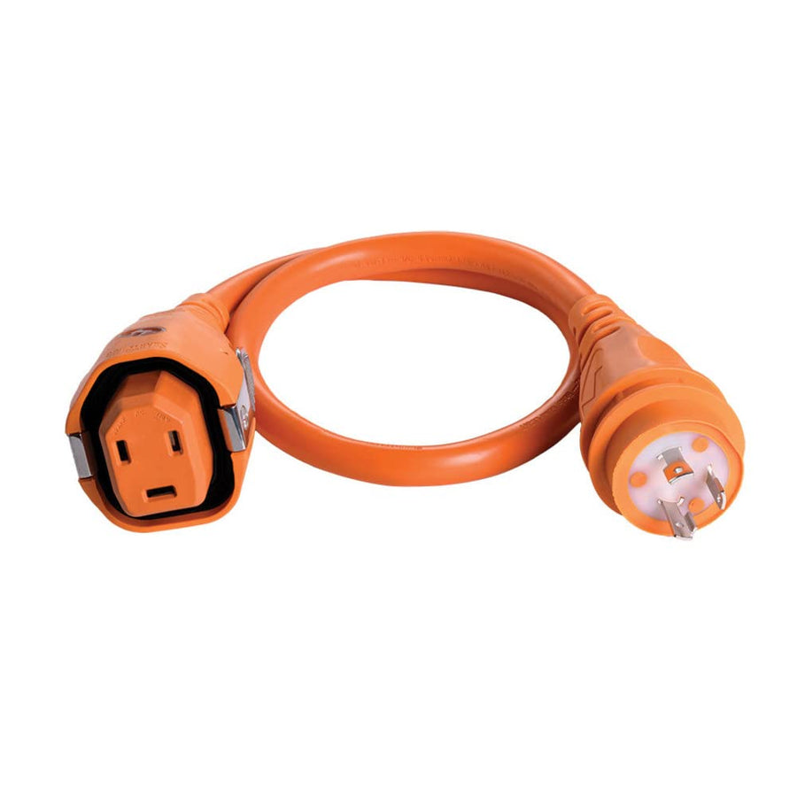 30 Amp Female Connector to SmartPlug C30043 30 Amp Twist-Type Male Connector - 4', Orange