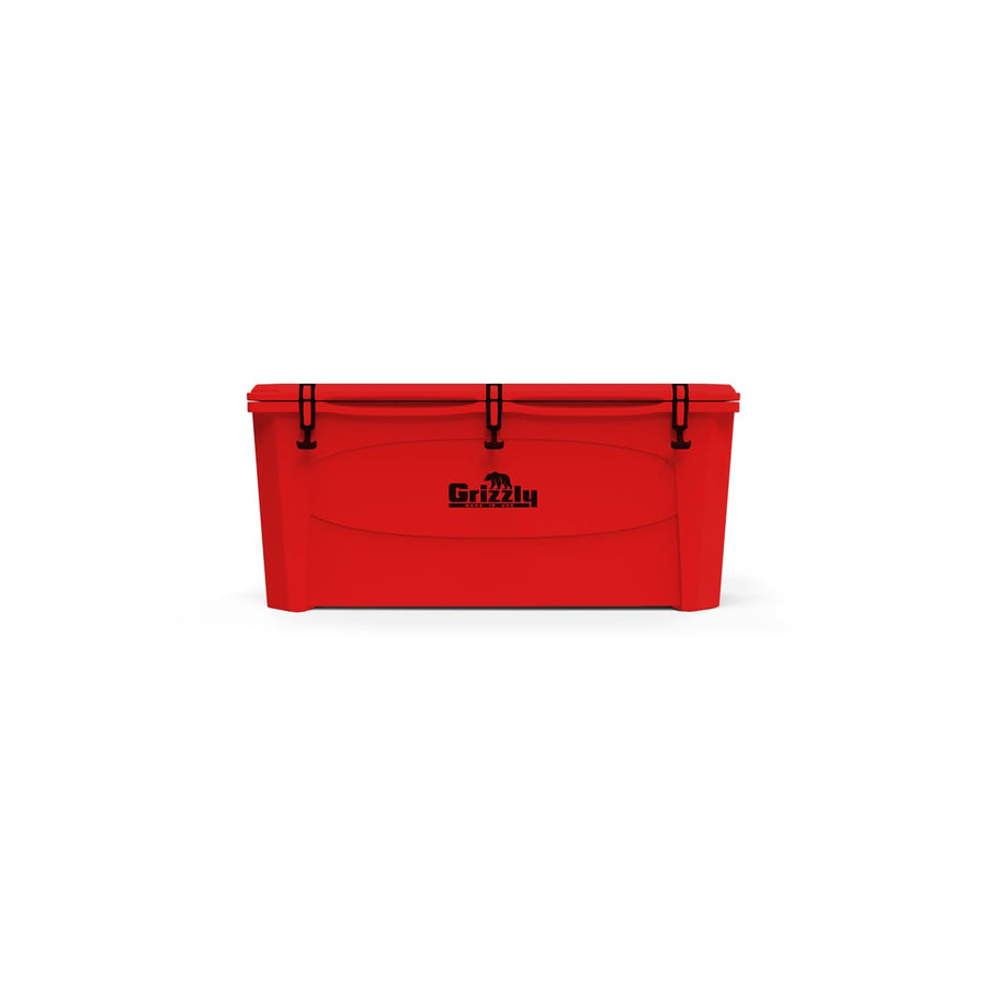 165 Cooler Grizzly | 165 qt Ice Chest Durable Rotomolded Insulated | Made in USA | Warranty for Life | for Beach Boat Camping Fishing Hunting | G165 | Red