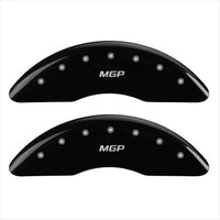 SET OF 4 CALIPER COVERS, FRONT AND REAR ENGRAVED: MGP, BLACK POWDER COAT FINISH
