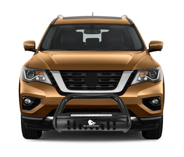 Beacon Black Horse Bull Bar Skid Plate Compatible with 2013-2021 Nissan Pathfinder-BE-A1802B