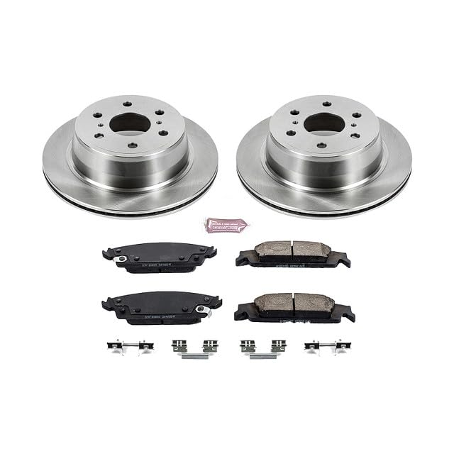POWERSTOP Autospecialty KOE6562 Rear Replacement Brake Kit OE Brake Rotors and Ceramic Brake Pads For Cadillac Escalade Chevy Silverado 1500 Suburban Tahoe GMC Sierra 1500 Yukon