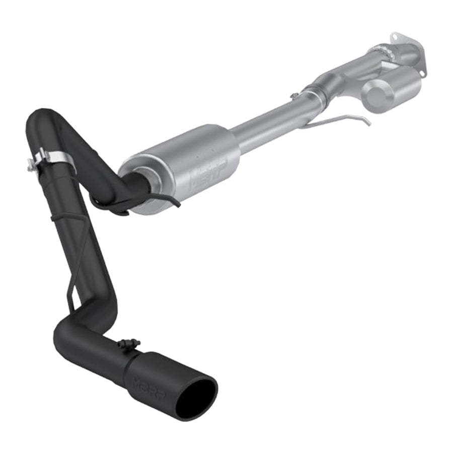 19-24 MBRP GM 1500 Silverado/Sierra 2.7L Blk-Coated Alum. Steel 3in Cat-Back Single Side 4in Blk Tip