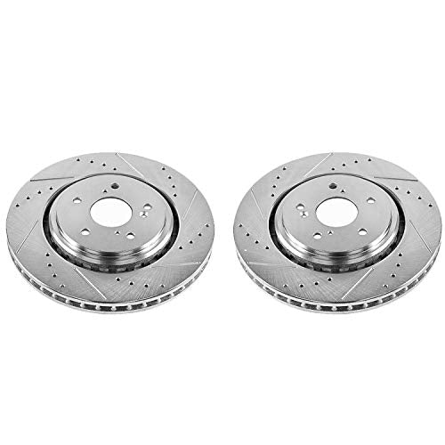 Power Stop Front JBR1589XPR Drilled and Slotted Rotor Pair For Acura MDX 2014-2016, Acura TLX 2015-2020 [Model Specific]