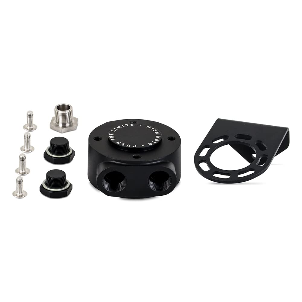 Mishimoto Remote Oil Filter Mount MMOC-RFH-34BK, 3/4-16 Filter Thread, Black