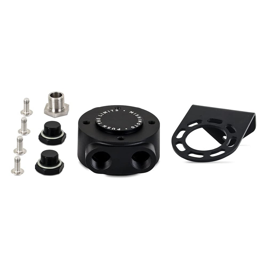 Mishimoto Remote Oil Filter Mount MMOC-RFH-M22BK, Black, M22 X 1.5 Filter Thread