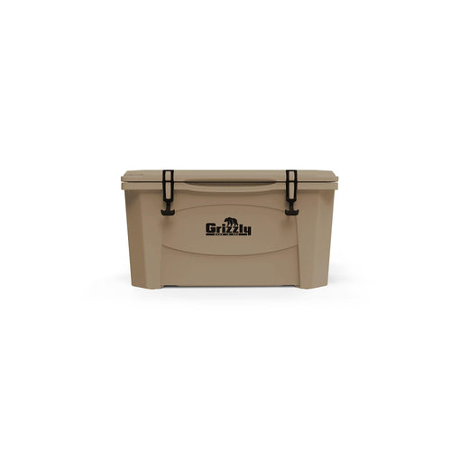 60 Cooler Grizzly | 60 qt Ice Chest Durable Rotomolded Insulated | Made in USA | Warranty for Life | For Beach Boat Camping Fishing Hunting | G60 | Tan