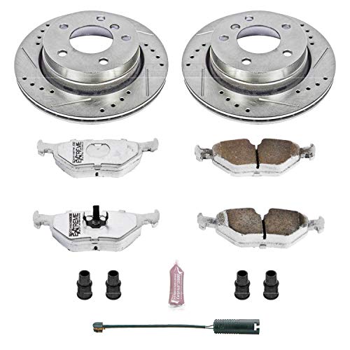 K615-26 Power Stop Rear Z26 Carbon Fiber Brake Pads with Drilled & Slotted Brake Rotors Kit For BMW 323i 1998-1999, BMW 328i 1996-1999 [Model Specific]