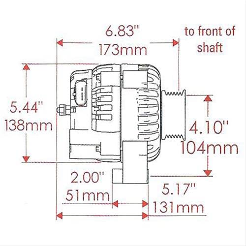 Alt GM CS130D Powermaster Black 165A 6 grv Pulley 1-Wire or OE Hookup