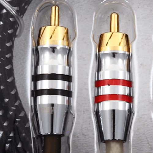 Mono RCA Signal Cable Sundown Audio RCA-SAZ2CH20 – 20ft Twisted Pair, Dual Shielded OFC Copper with Braided Foil, High-Grip Connectors for Noise-Free Car Audio
