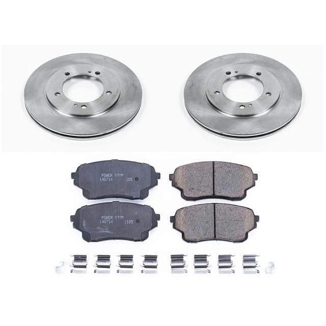 Power Stop Autospecialty KOE5437 Front Replacement Brake Kit-OE Brake Rotors & Ceramic Brake Pads For Suzuki XL-7 2004-2006 [Model Specific]