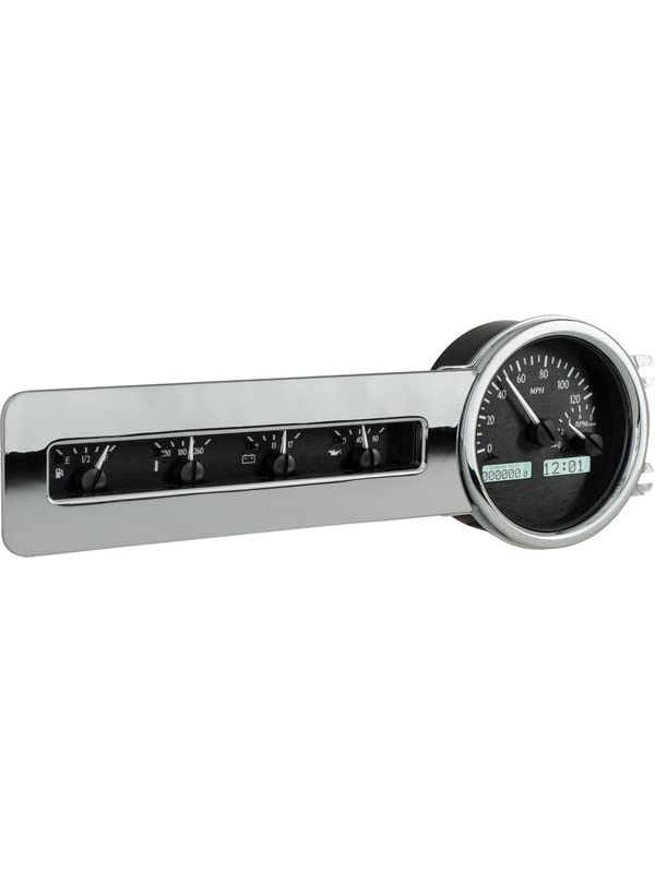 Dakota Digital VHX-41C-K-W 41-48 Chevy Car Analog Dash Gauge System Black Alloy White