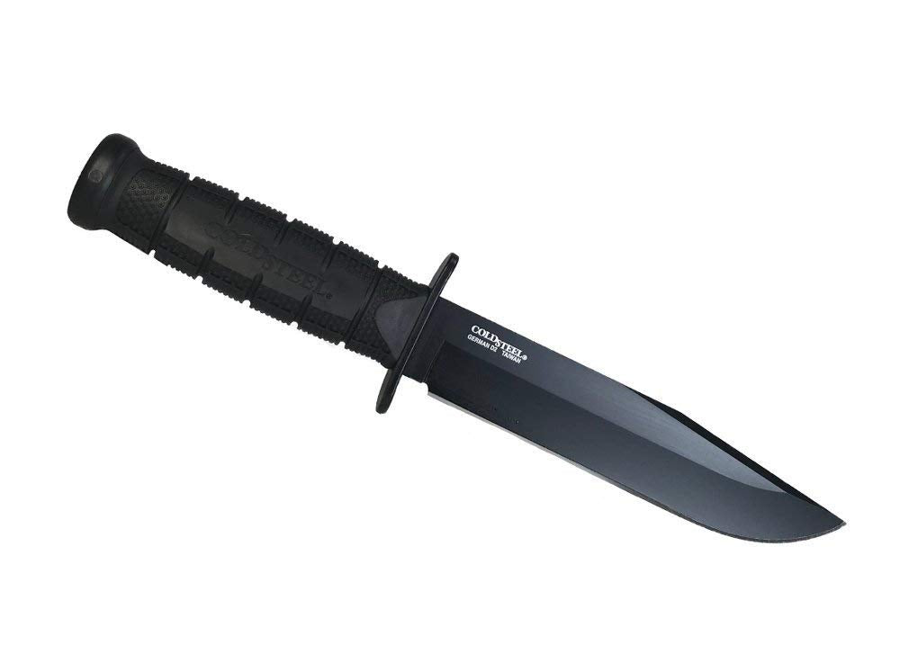 Leatherneck SF Cold Steel 6-3/4" German D2 Steel w/Black Powdercoat Clip Point Fixed Blade Outdoor Camping Hunting Utility Knife | 5" Kray-Ex Handle, Weather-Resistant Secure-Ex Sheath - Boxed