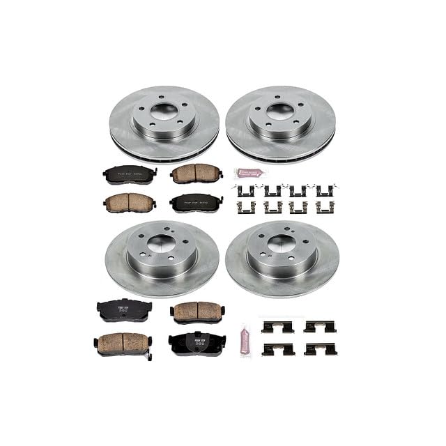 Power Stop KOE2704 Replacement Brake Kit-OE Front and Rear Brake Rotors & Ceramic Pads For Nissan Maxima 1999-2001 [Model Specific]