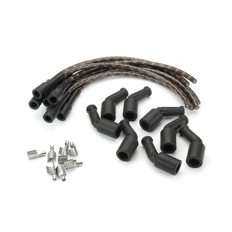 Lokar Performance Products PW-1022 Kit Plug Wire Ls Coil To Plug, 180D Plug, 135D Coil, Cut To Fit Black With Orange Tracers