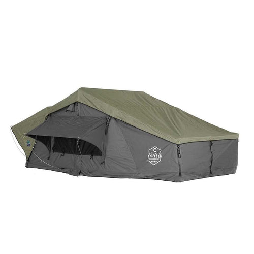 HD Nomadic N2E - Overland Vehicle Systems - Soft Sided Roof Top Tent, 2 Person, Grey Body & Green Rainfly