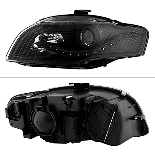 Headlight Xtune PRO-JH-AA406-DRL-BK (Audi A4 06-08 Projector s - Halogen Model Only (Not Compatible With Xenon/HID and Convertible Model) - DRL LED - Black)