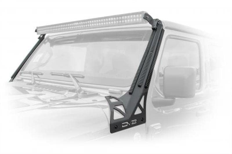 D-JL-190052-PIL | DV8 Offroad A-Pillar Mount for 18-25 Wrangler JL & 20-25 Gladiator JT | PIC Rail Accessory System | Includes Light Bar Attachment | Multiple Mounting Positions Along Slotted Rail
