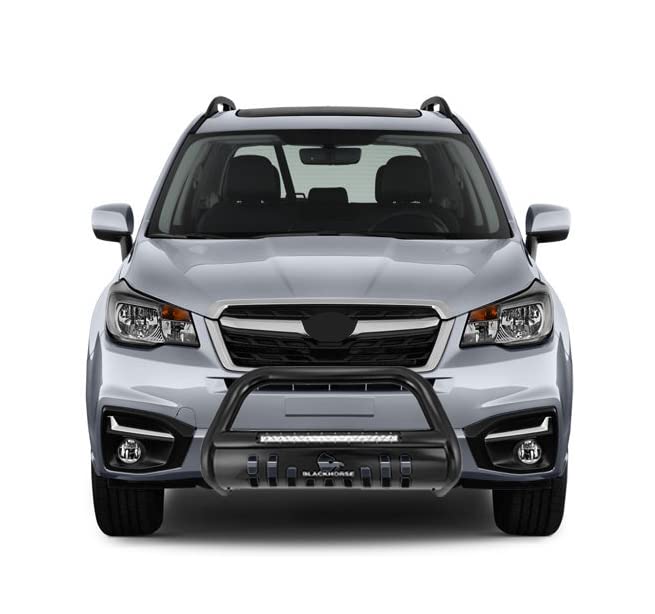 Beacon Black Horse Bull Bar Skid Plate Compatible with 2014-2018 Subaru Forester-BE-S0102B