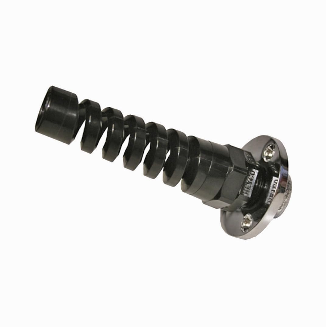 T-H Marine Strain Relief Bulkhead | Prevents Kinks and Distributes Strain to Protect Hose and Prevent Leaks | Chrome Brass Base, 2-3/4" Flange