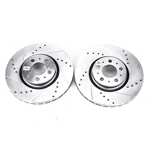 Power Stop Front EBR893XPR Drilled & Slotted Rotor Pair For Volvo S60 2008-2009, Volvo V70 2001-2007, Volvo XC70 2005-2007, Volvo XC90 2003-2014 [Model Specific]