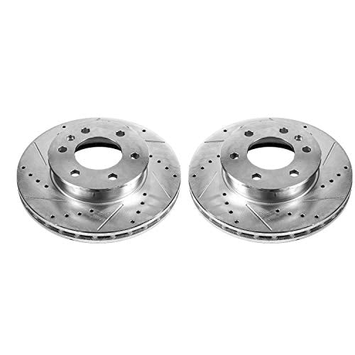 Power Stop Front EBR871XPR Drilled and Slotted Evolution Rotor (Pair)