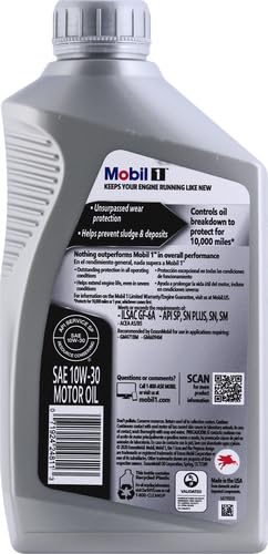 Mobil 1 Motor Oil Tri-Synthetic with SuperSyn Formula (Qt.) - 10W-30