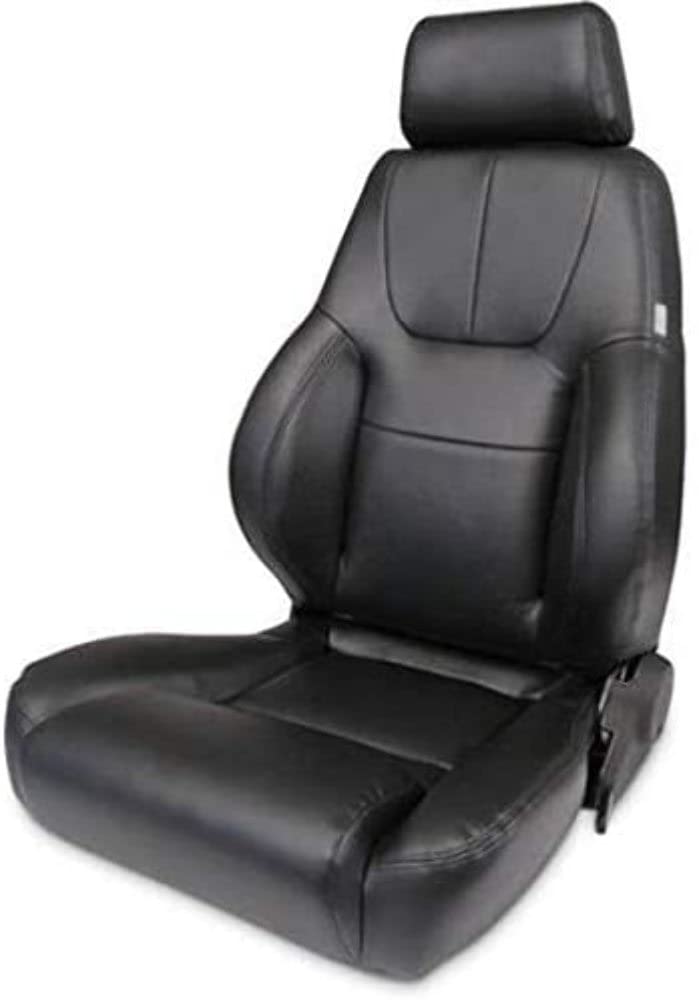 Black Leather ProCar by Scat 80-1200-51L-LEATHER Racing Elite Lumbar Recliner Left Seat