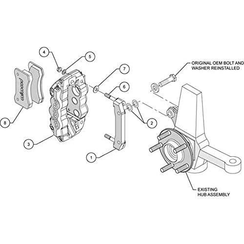 Red AERO6 Front Caliper & Bracket Kit