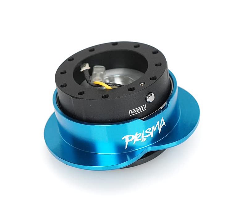 NRG Innovations Steering Wheel NRG-SRK-143BK-BL Quick Release Kit Adapter Black Body/Blue Heart Shape Ring Flares, 6x70mm & 6x74mm Bolt Pattern