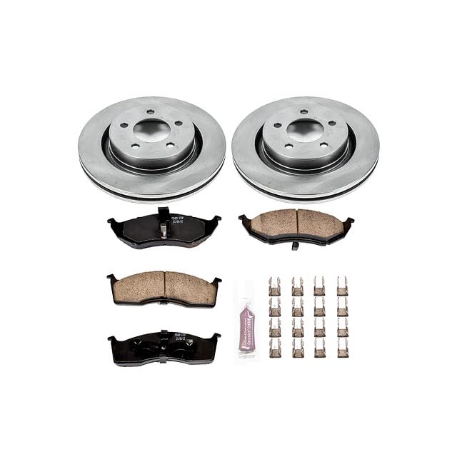 POWERSTOP Autospecialty KOE6179 Front Replacement Brake Kit-OE Brake Rotors & Ceramic Brake Pads For Chrysler Concorde 2000-2004, Dodge Intrepid 2000-2004 [Model Specific]
