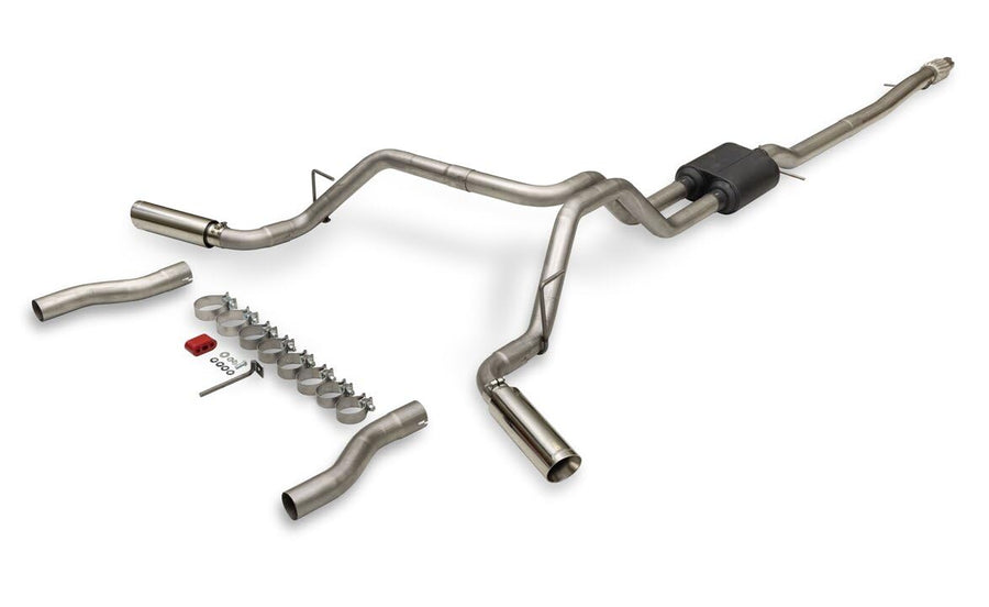 American Thunder Flowmaster 818158 Cat-Back Exhaust Kit 2.5 Inch Aluminized Steel Dual Rear Exit Compatible with 2019-2023 Ford Ranger 2.3L 2 or 4WD Super Crew Cab 5-foot bed and Super Cab 6-foot bed