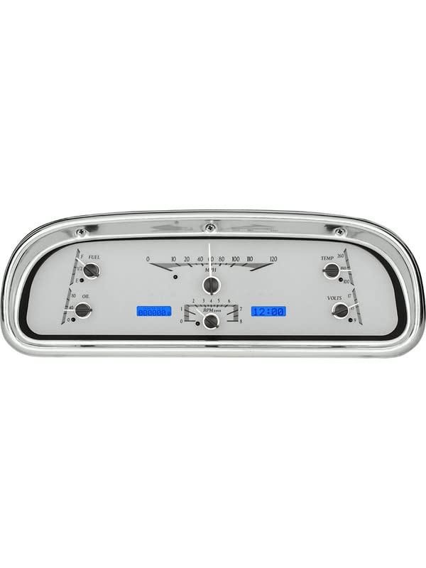 Dakota Digital VHX-60F-FAL-S-B Gauge System Analog Dash Compatible with Ford 1960-63 Falcon Silver Alloy Blue Backlighting