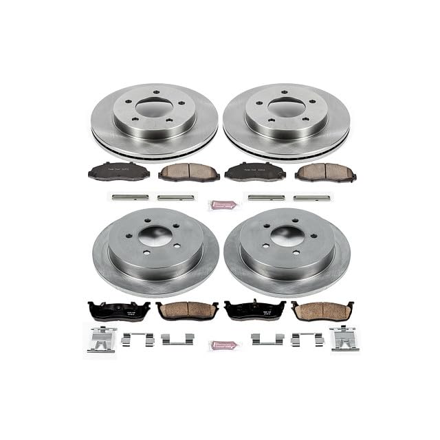 POWERSTOP Autospecialty KOE1868 Front and Rear Replacement Brake Kit-OE Brake Rotors & Ceramic Brake Pads For Ford F-150 2000-2003, Ford F-150 Heritage 2004 [Model Specific]