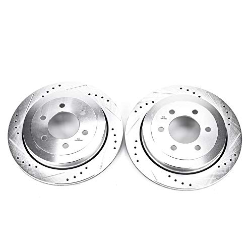 Power Stop Rear AR85124XPR Drilled & Slotted Rotor Pair For Ford Expedition 2007-2017, Lincoln Navigator 2007-2017 [Model Specific]