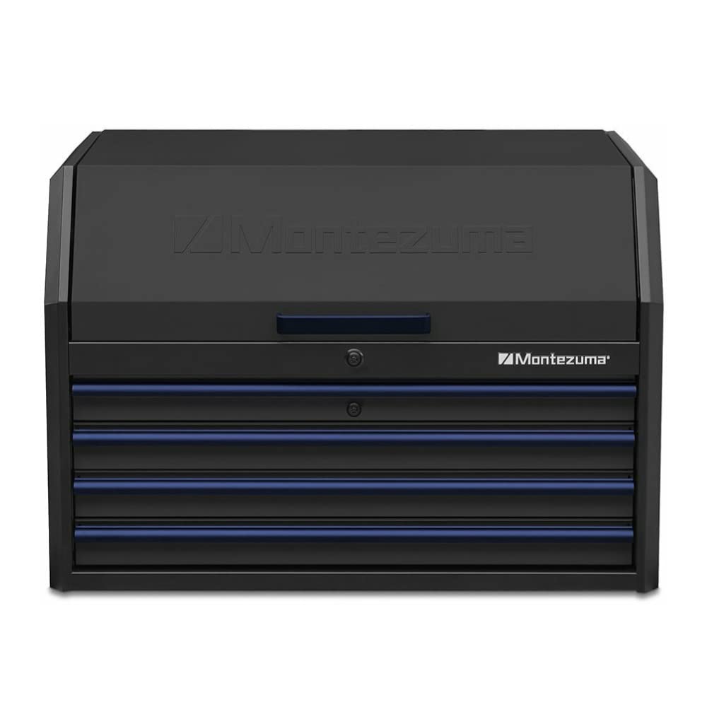 Montezuma Tool Box - 36" X 24" Tool Chest With 4 Drawer Multiple Power Outlets & Black Powder Coat Finish - M362404CH