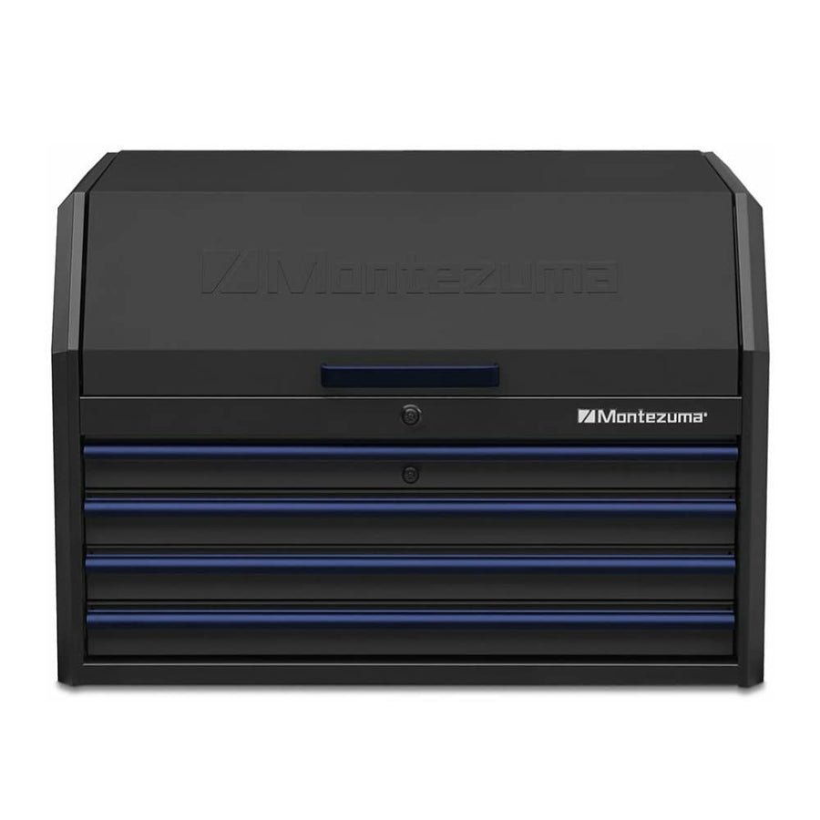 Montezuma Tool Box - 36" X 24" Tool Chest With 4 Drawer Multiple Power Outlets & Black Powder Coat Finish - M362404CH
