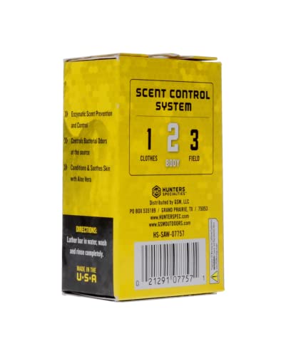 Scent-A-Way MAX Bar Body Soap - Hunters Specialties Hunting Odorless Green Soap Scent Eliminator for Hunters, Trappers, Anglers, and Campers - 3.5 Oz Bar
