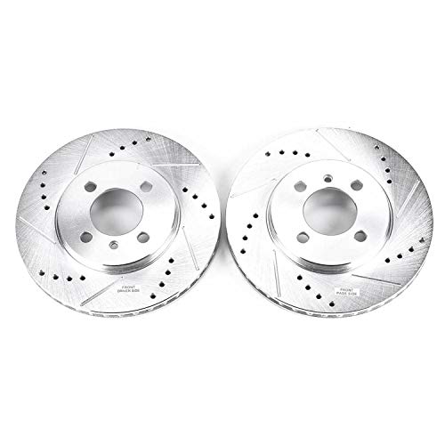 Front Power Stop EBR219XPR Drilled & Slotted Evolution Rotor Pair