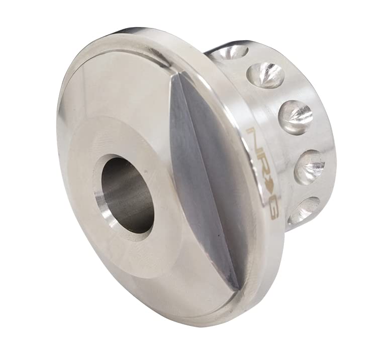 NRG Innovations Short Spline Adapter Racing Style Steering Wheel, Stainless Steel Welded Short Hub with 5/8" Clearance, Silver, NRG-SRK-SWH-1