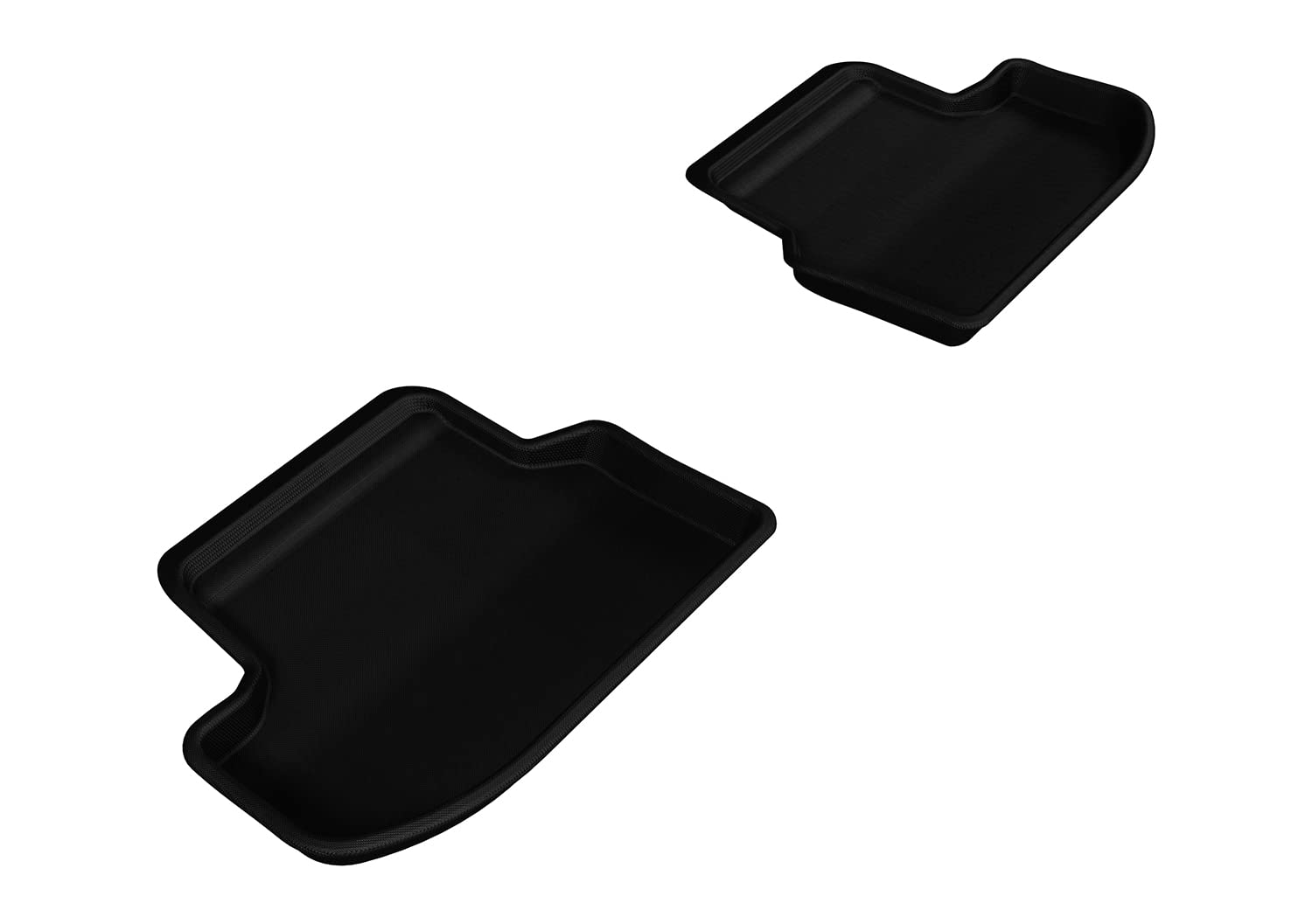 3D MAXpider Custom Fit Second Row All-Weather Floor Mat for Select BMW 5 Series (F10) Models - Kagu Rubber (Black)