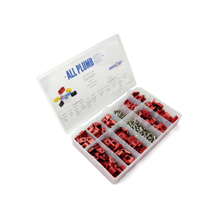 All Plumb T-CLAMP KIT, 3/16" to 3/8" Single and 5/16" to 3/8" Double Clamps, RED