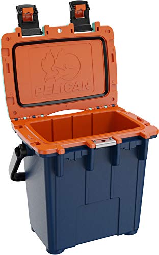 Pelican Elite Cooler 20QT (Pacific Blue/Seafoam/Orange) | 15 Can or 4 Wine Bottle Capacity with Ice | 2 Day Ice Retention | Guaranteed for Life