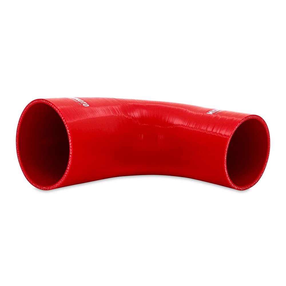 Mishimoto 90-Degree MMCP-R90-3040RD Silicone Transition Coupler, 3.00" to 4.00", Red